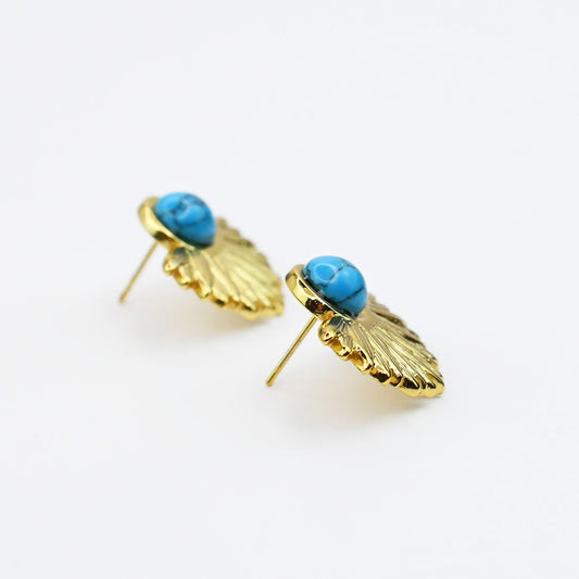 Turquoise Sunburst Stud