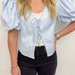 Aria Linen Front Tie Blouse