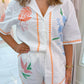 Jardin Embroidered Linen Short Set