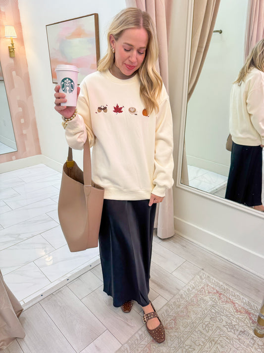 Cozy Fall Embroidered Sweatshirt