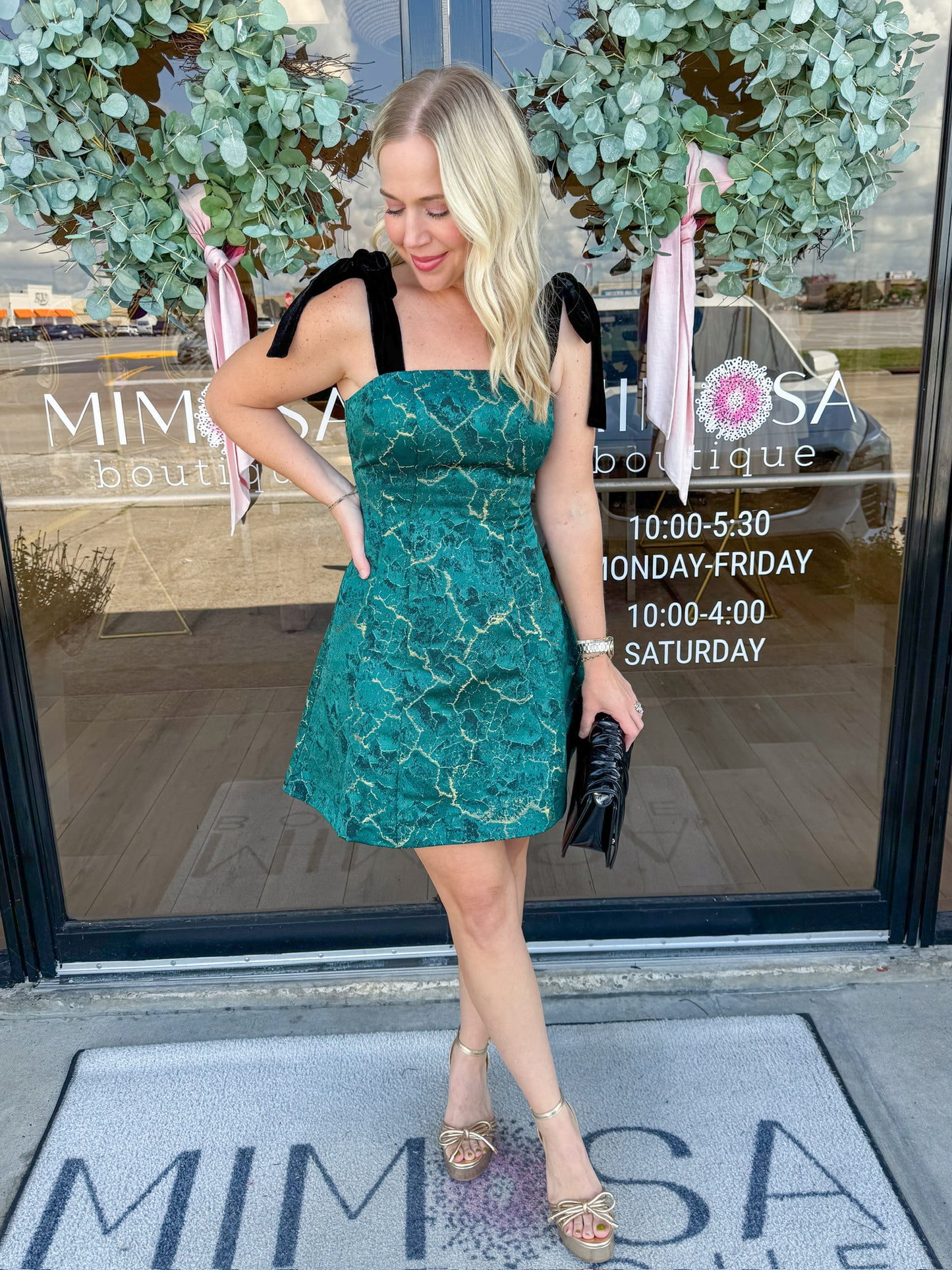 Hannah Burnout Flared Mini Dress