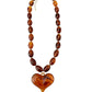 Roxie Tortoise Beaded Necklace with Heart Charm