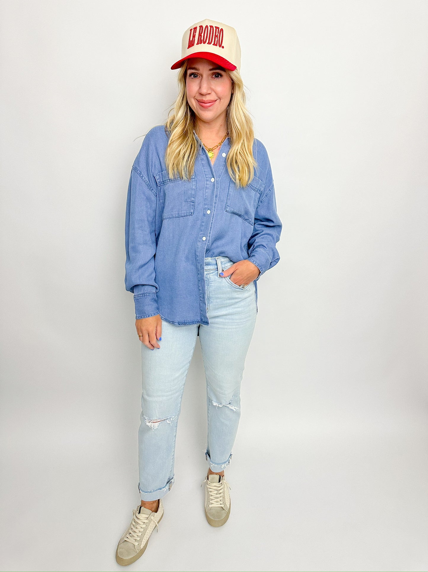 ZS Colbie Chambray Top