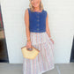 French Multi Floral Maxi Skirt
