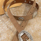 Concho Suede Vegan Leather Belt