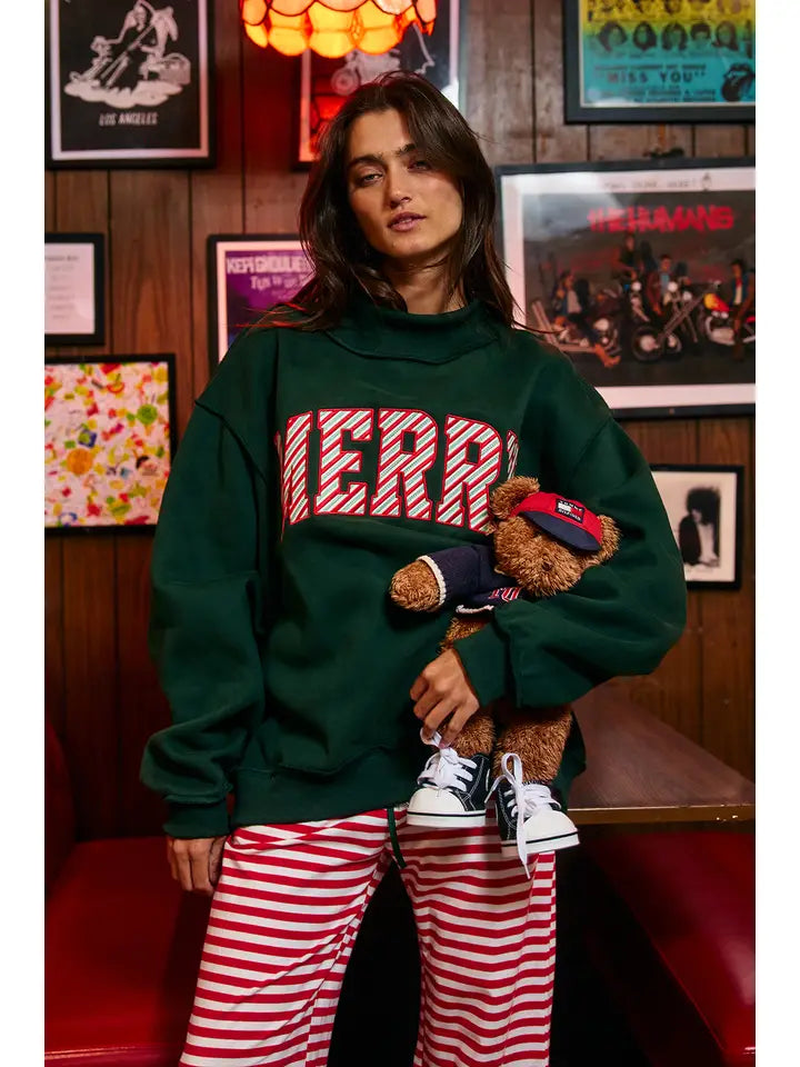 Merry Mock Neck Sweatshirt