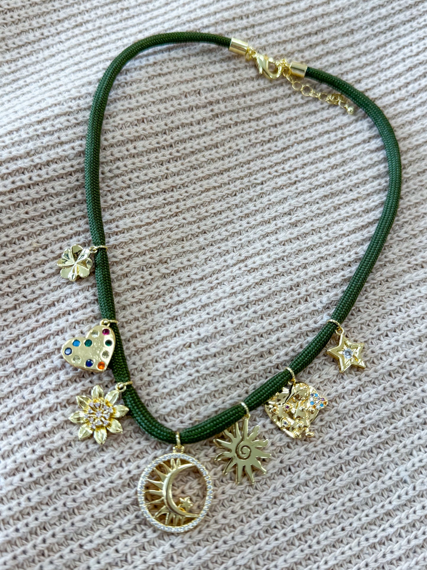 Luanne Multi Charm Cord Necklace