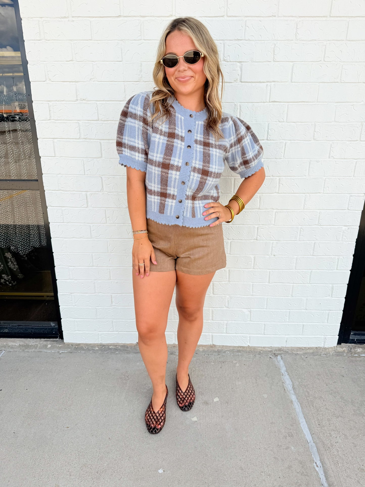 Blue Haven Plaid Cardigan