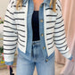 Sidewalk Stripe Knit & Denim Cardi