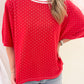 Knit Polka Dot Oversized Top