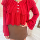Fiera Ruffle Knit Long Sleeve Top