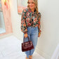 Scarlette Burnout Velvet Tied Neck Blouse