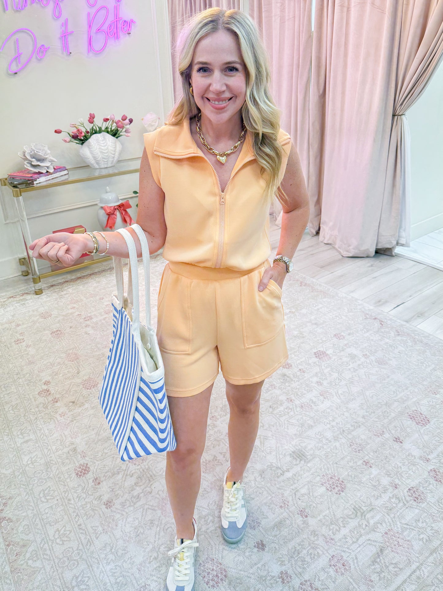 Power Play Quarter Zip Romper