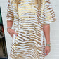 Sequin Tiger Short Sleeve Denim Dress
