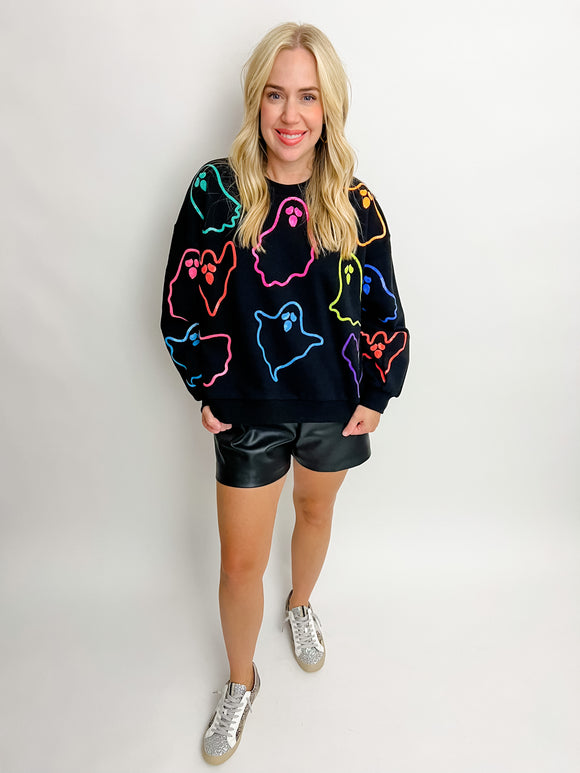 Rainbow Spooky Ghost Sweatshirt