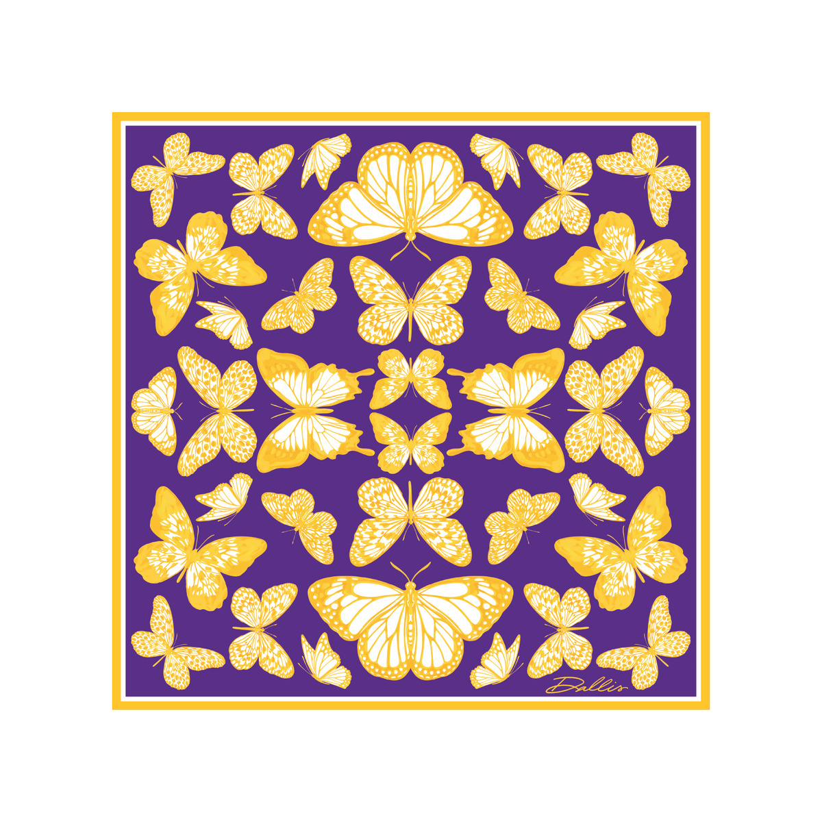 The Mariposa Scarf in Purple & Gold