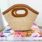 Maple Brown Bucket Straw Bag