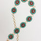 Western Turquoise Concho Disc Chain Belt
