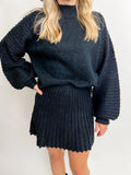 Gabrielle Pleated Sweater Skirt