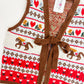 Western Vintage Front Tie Sweater Vest