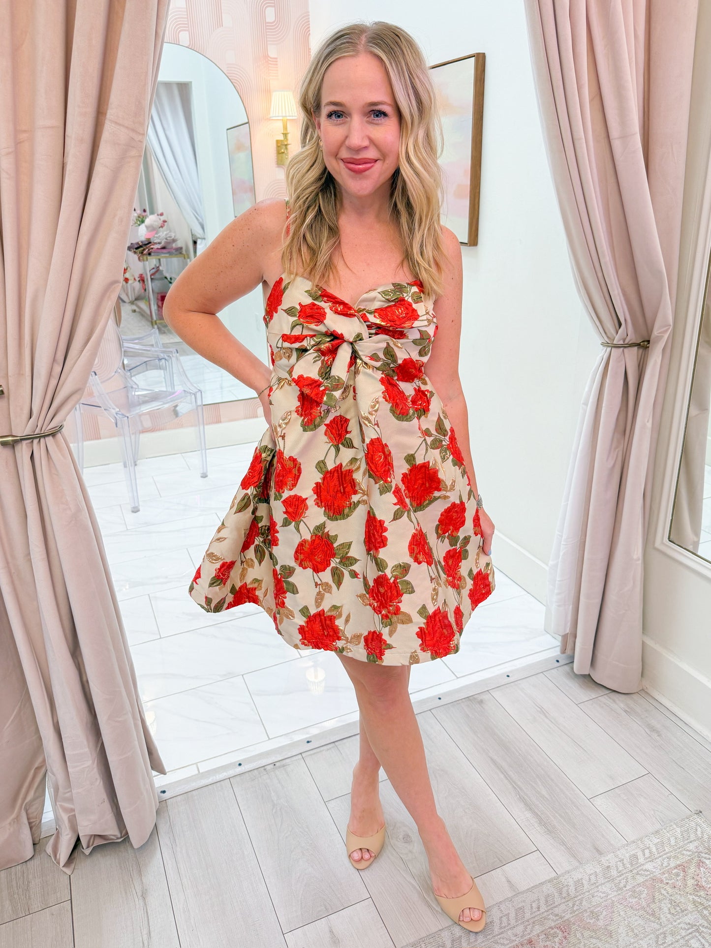 Rosemary Floral Jacquard Mini Dress