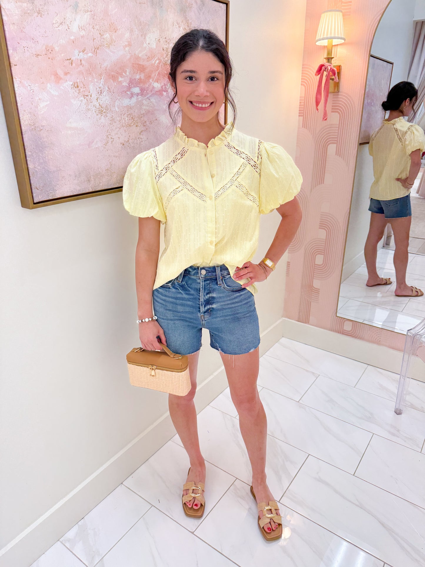 Swiss Dot Limoncello Blouse