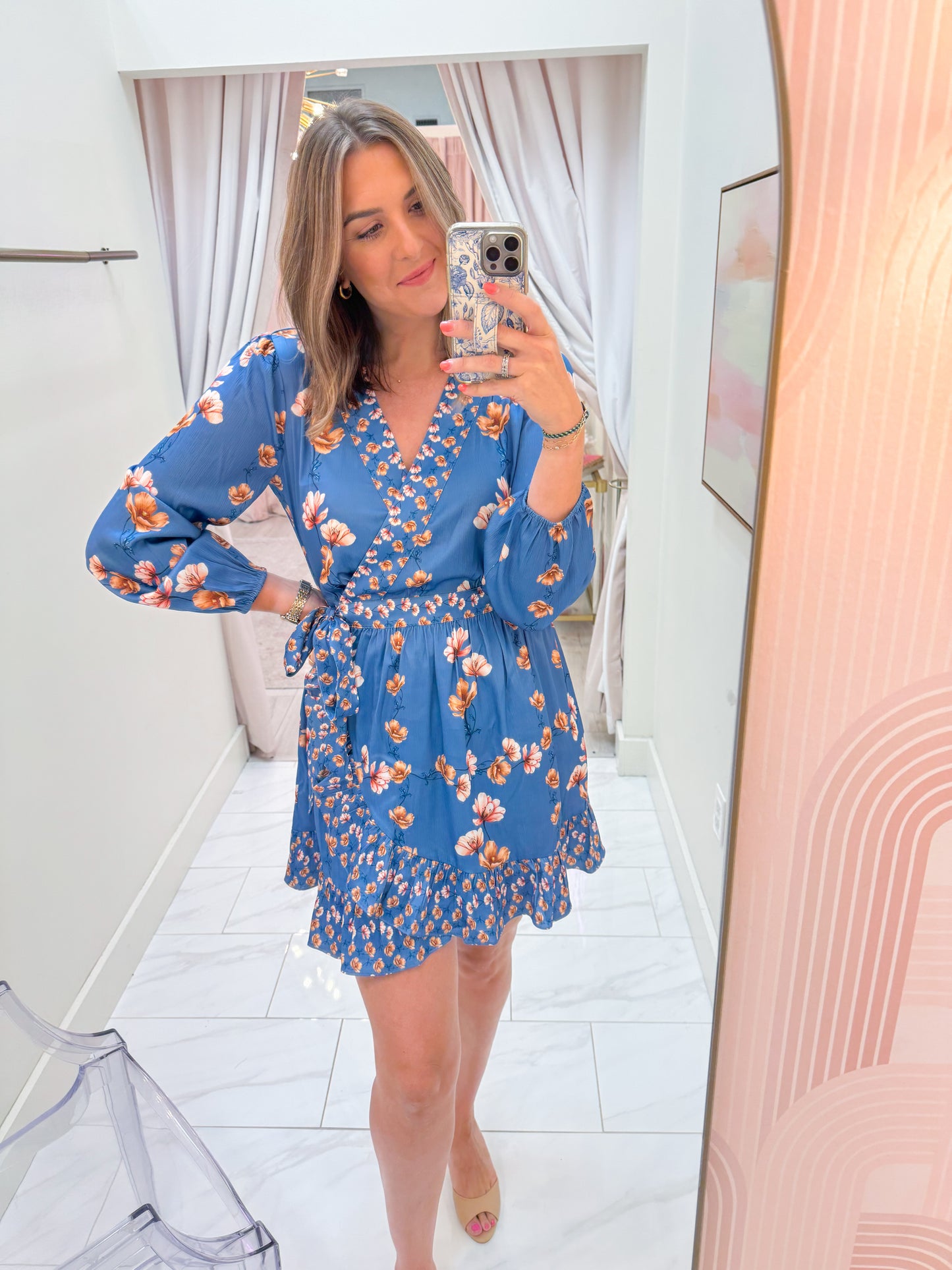 Jody Ruffled Wrap Mini Dress