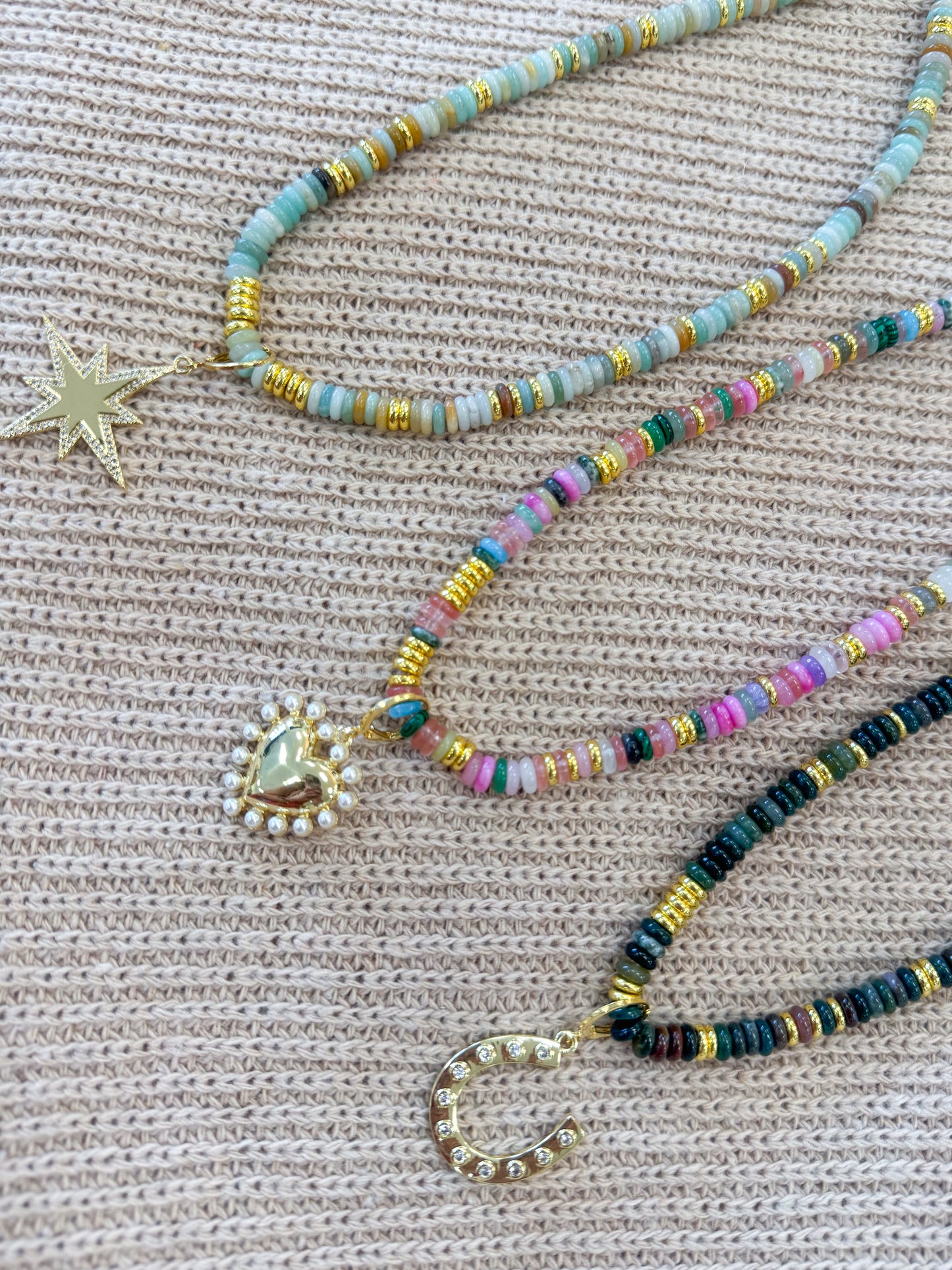 Cleo Beaded Charm Necklace