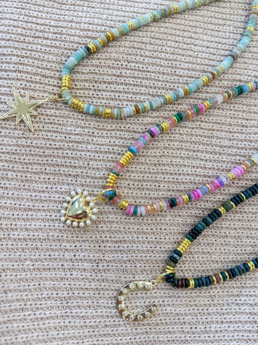 Cleo Beaded Charm Necklace