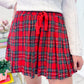 Christmas Tartan Pleated Mini Skort