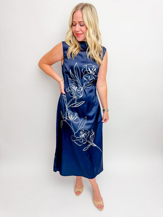 Nightscape Floral Midi Dress