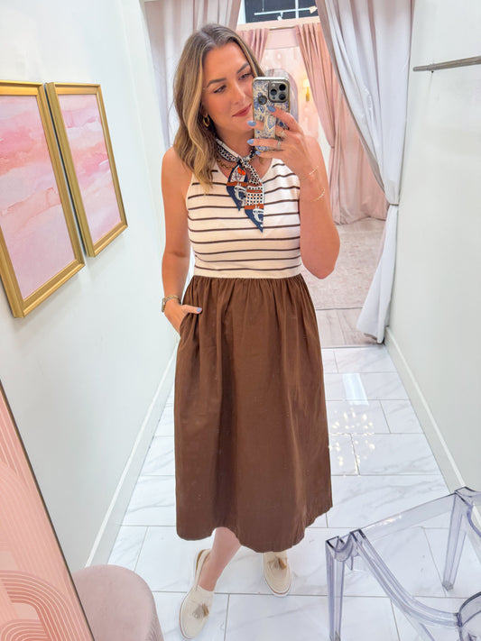 Affogato Stripe Midi Dress