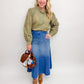 Olive Textured Floral Blouse