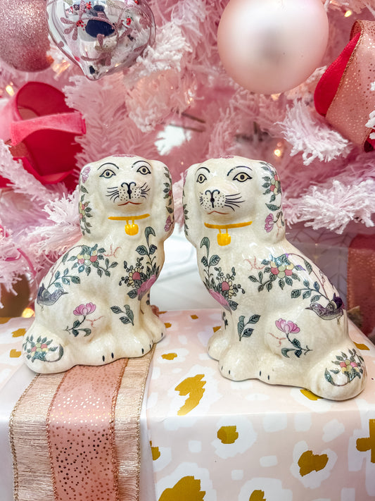 Staffordshire Dog- Rose Medallion-Med