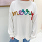 Merry Tinsel Letter Ribbed Sweater