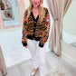 Tiger Stripe Button Cardigan w/ Crawling Tigers