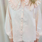Blush Eyelet Button Up