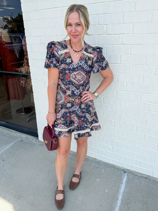 The James Dress Autumn Tapestry