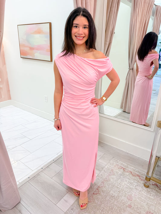 Calista Off Shoulder Midi Dress