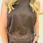 Halter Neck Lace Trim Top