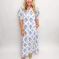 French Vintage Floral Maxi Shirt Dress