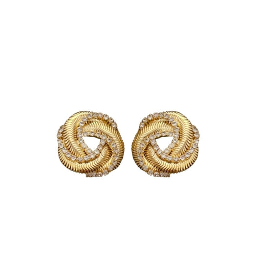 AC Pave and Gold Knot Studs