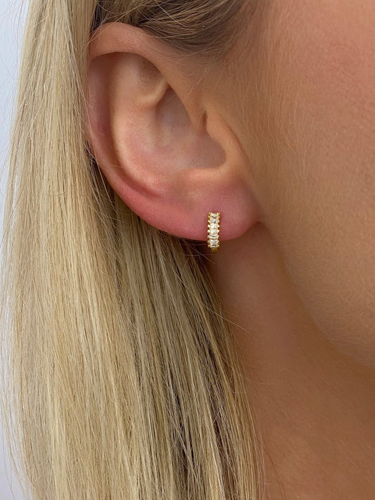 FB Baguette Huggie Hoops