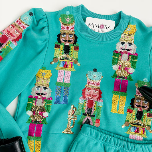 Sequin Nutcracker Banded Sweatshirt