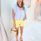 Bibi Striped Poplin V-neck Bubble Top