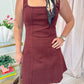 Autumn Chic Square Neck Mini Dress