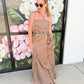Striped Satin Maxi