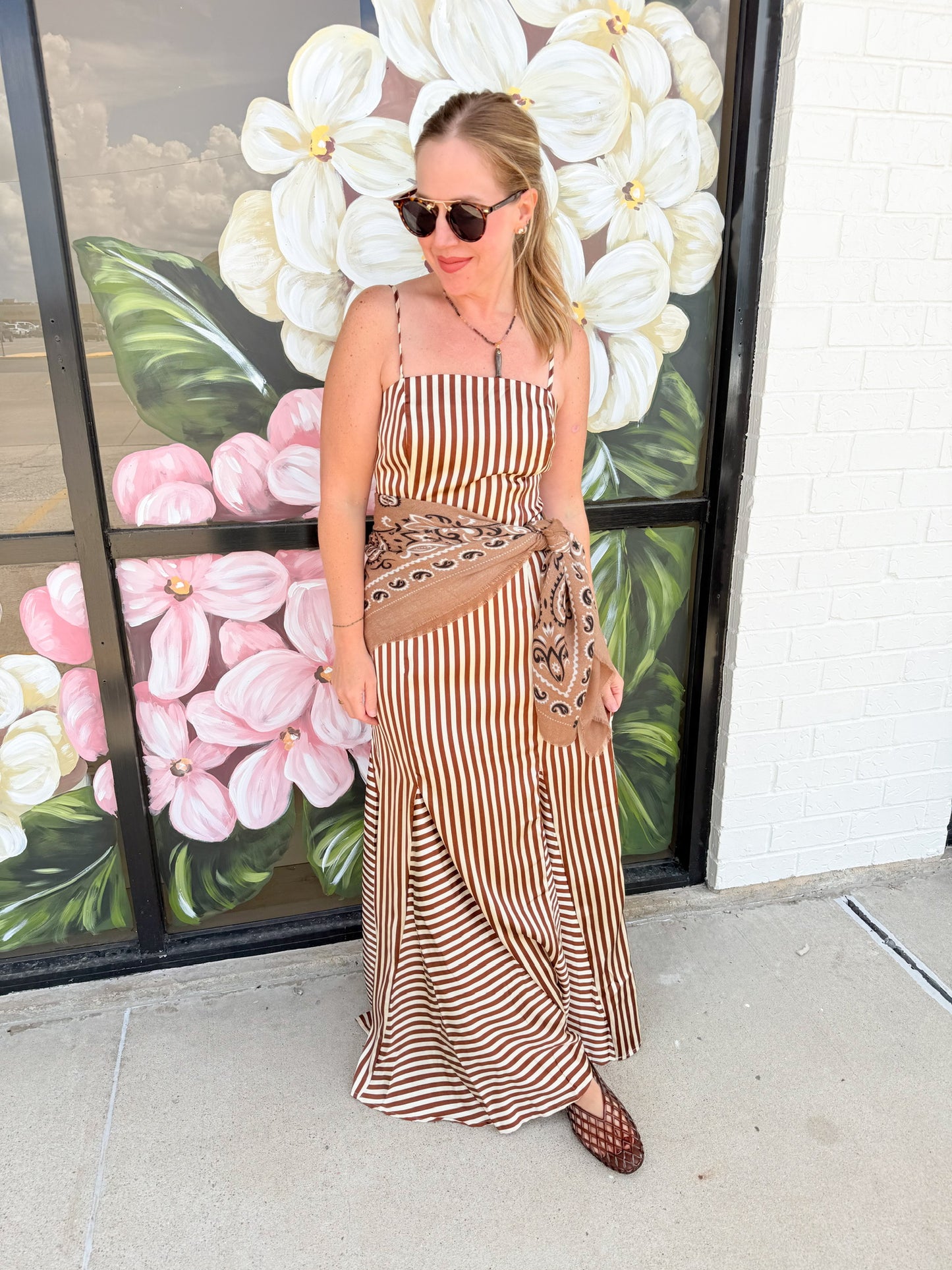Striped Satin Maxi