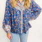 Southwest Floral Button Up Blouse