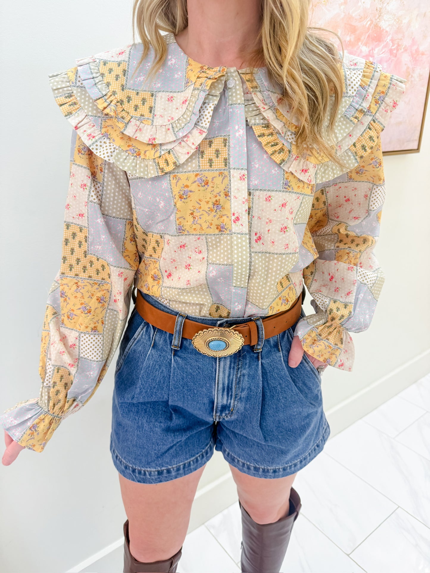 Jessamine Patchwork Floral Blouse